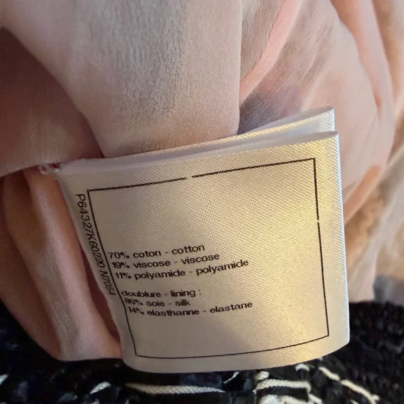 Auth. NWT CHANEL Spring Summer 20S Pink White and Black Multi Colored Dress SZ46 - Picture 7 of 8